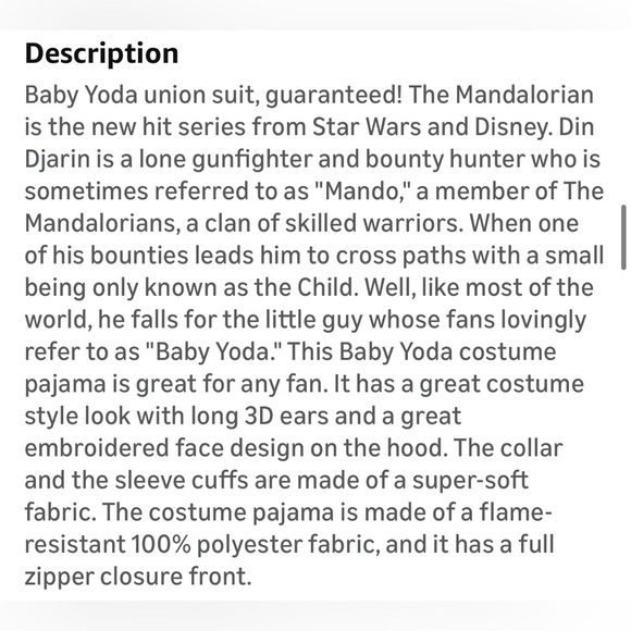 YODAHooded Onesie with Ears - Picture 5 of 8